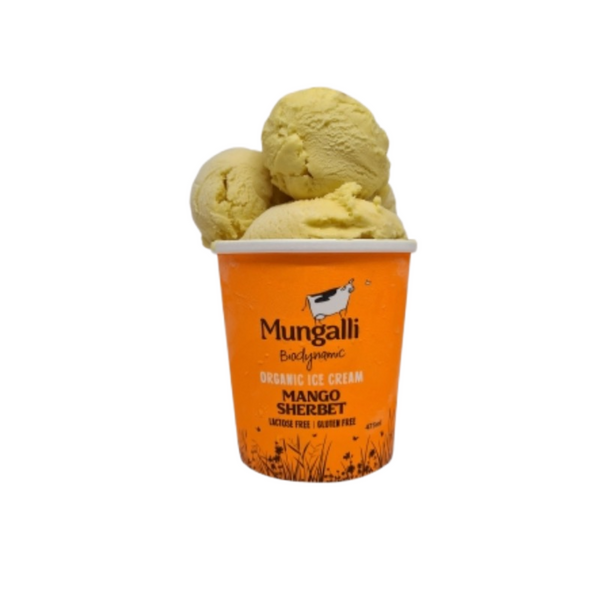 Mungalli Biodynamic Organic Ice Cream Mango Sherbet 475ml (Available Pick-Up Only)